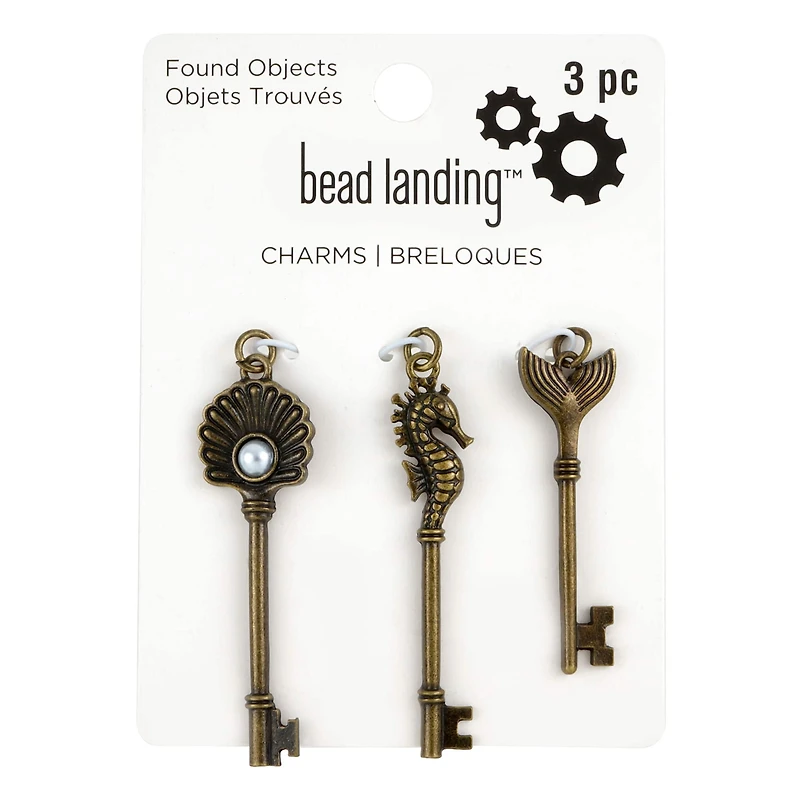 Found Objects Oxidized Brass Key Charms by Bead Landing™