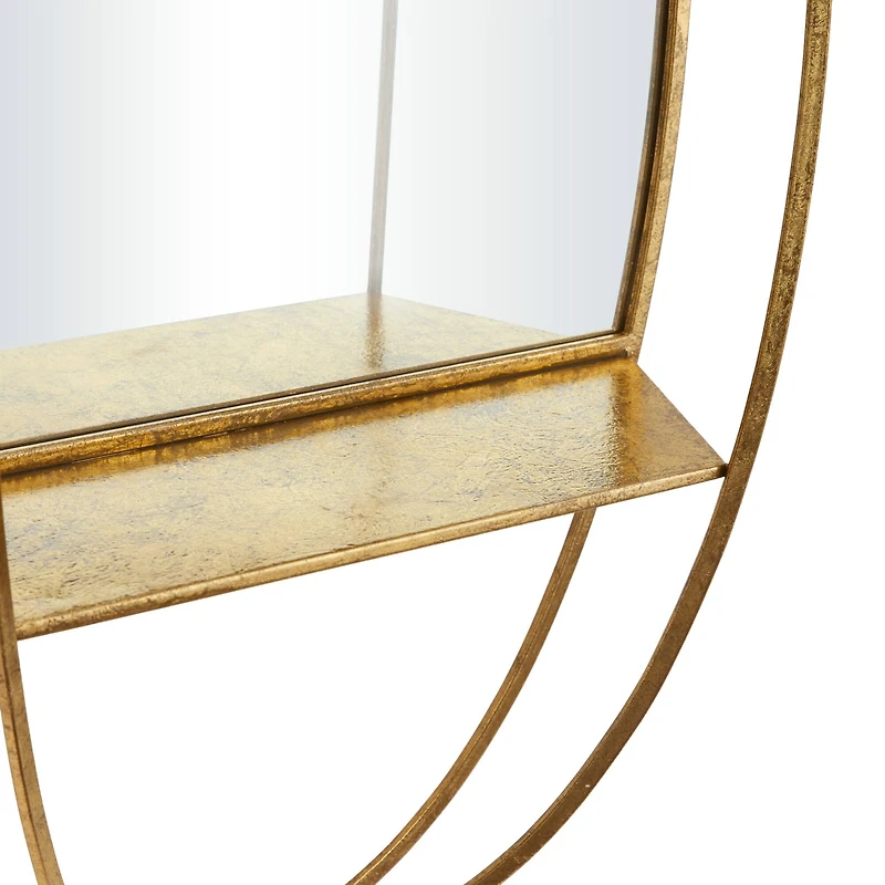 Gold Metal Glam Wall Mirror 35" x 20" x 7"