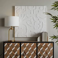 CosmoLiving by Cosmopolitan White Wood Intricately Carved Geometric Wall Decor 32" x 2" x 32"
