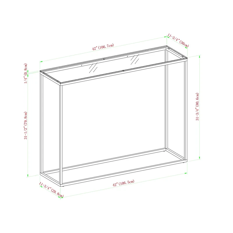 Walker Edison 42" Glass & Gold Open Box Entry Table