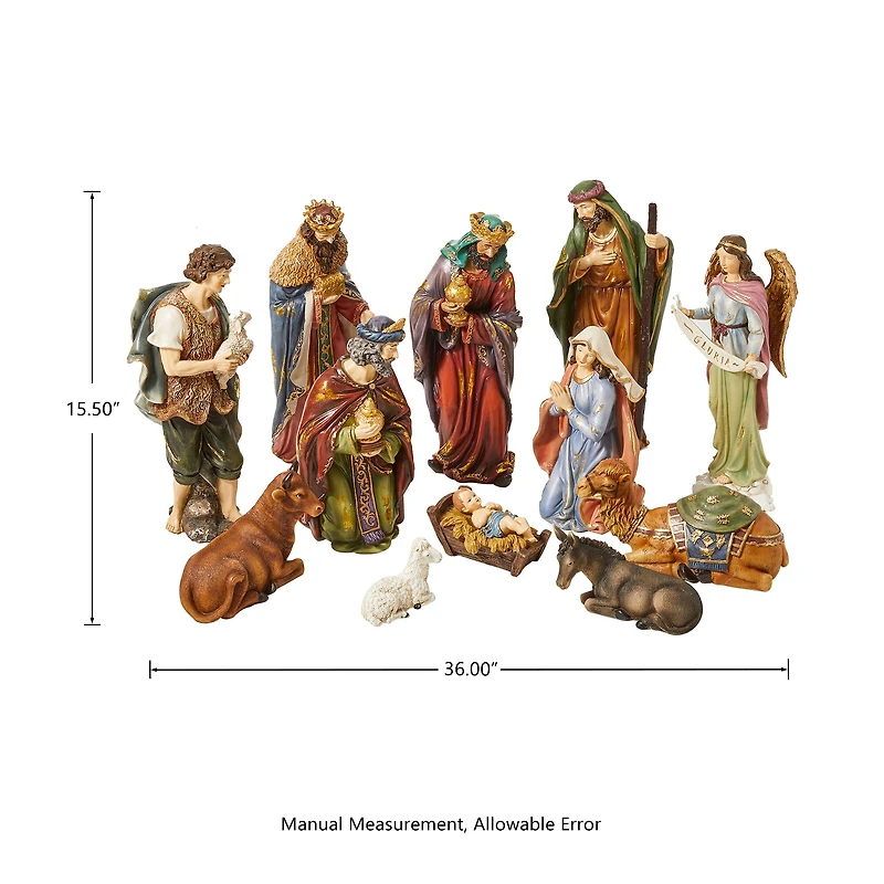 Glitzhome® 16" Oversized Nativity Figurine Set