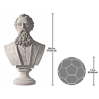 Design Toscano 30" Charles Dickens Sculptural Bust