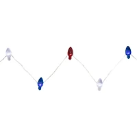 20ct. Patriotic Americana Retro Style Bulb LED Fairy Lights