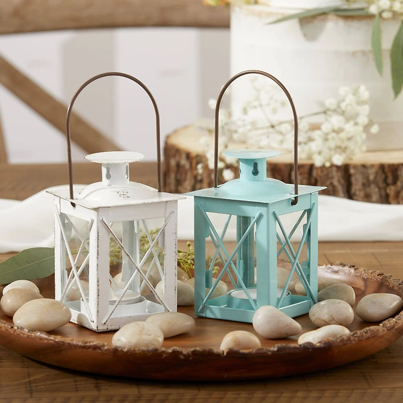 Kate Aspen® Luminous Blue Tea Light Holder Lantern, 4ct.