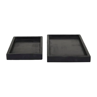 CosmoLiving by Cosmopolitan Black Marble Tray Set