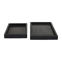 CosmoLiving by Cosmopolitan Black Marble Tray Set