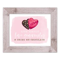 Live Simple Love Chocolate Western White Framed Print