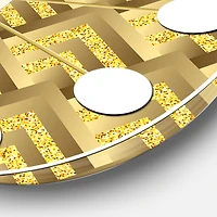 Designart 'Golden Plaid Pattern Mid-Century Modern Wall Clock