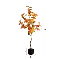 4ft. Orange Autumn Maple Artificial Potted Tree