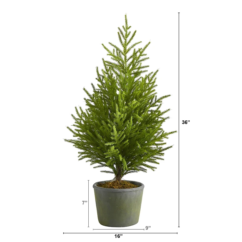 3ft. Unlit Norfolk Island Pine Artificial Potted Christmas Tree