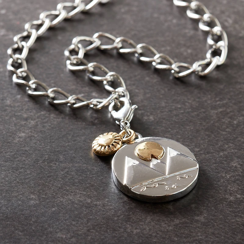 Rhodium & Gold Mountain Charm by Bead Landing™