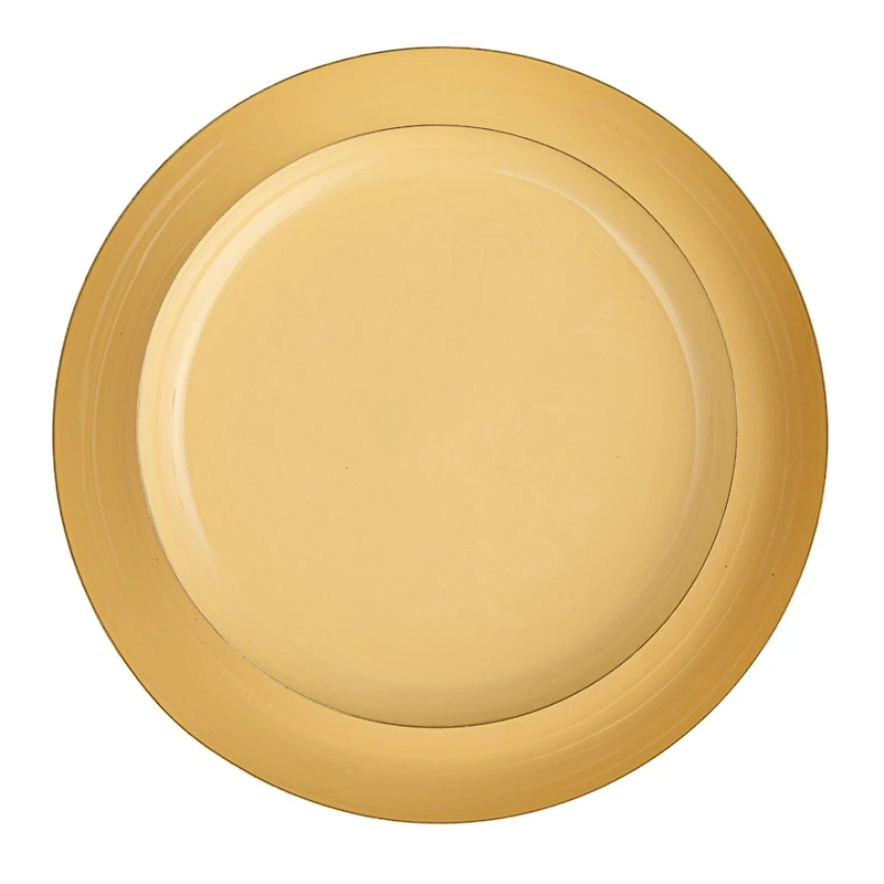 Hello Honey® 10" Yellow & Gold Soleil Enameled Metal 2-Tier Tray