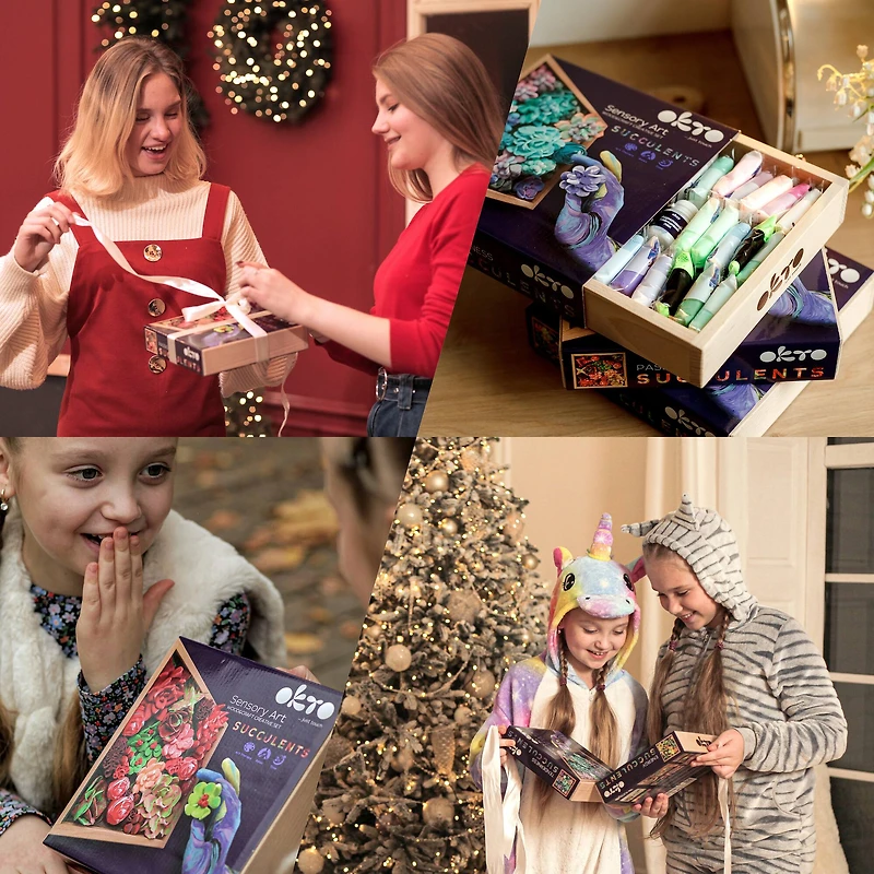 OKTO DIY Wood & Craft Energy Succulents Clay Kit