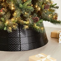 Glitzhome® 40.5" Christmas Black Hammered Metal Tree Collar