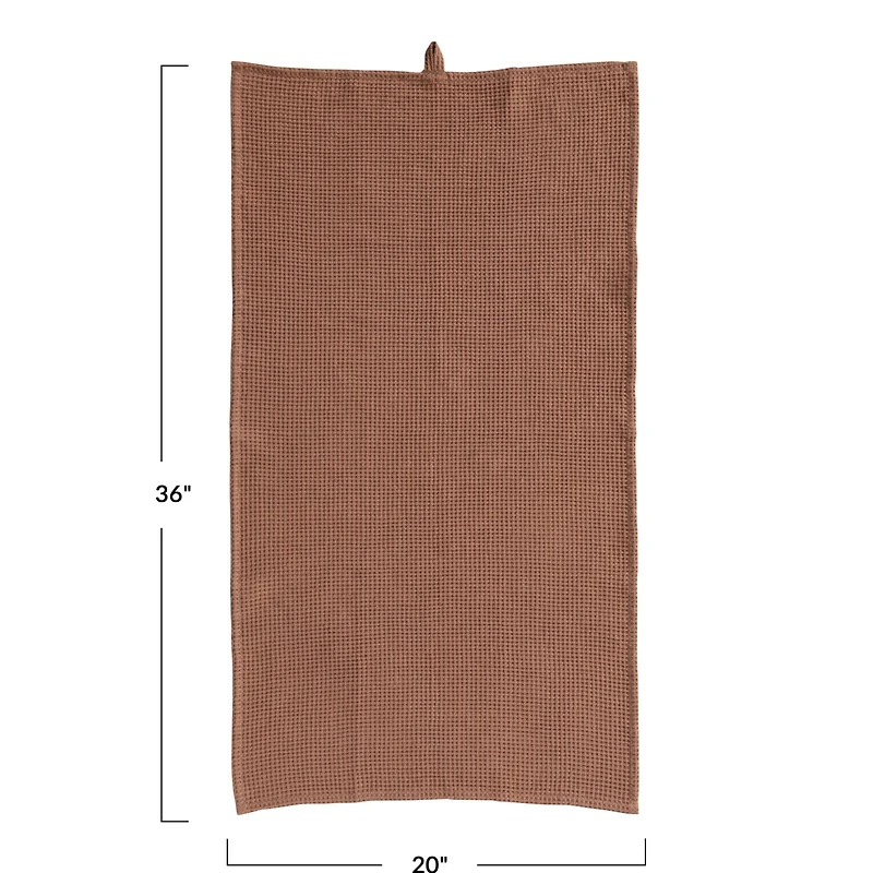 Hello Honey® Oversized Woven Linen & Cotton Waffle Tea Towel with Loop