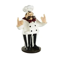 16" Chef Sculpture with Wine Holder Slots