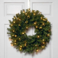 24" Norwood Fir Wreath With Warm White LED Lights