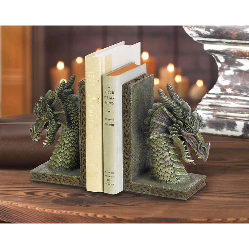 Fierce Dragon Bookends 10" x 3.25" x 7