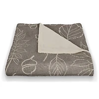 Fall Leaf Patterned Coral Fleece Blanket