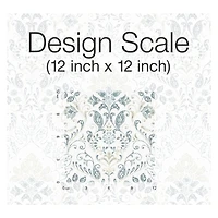 RoomMates White & Blue Persian Damask Peel & Stick Wallpaper