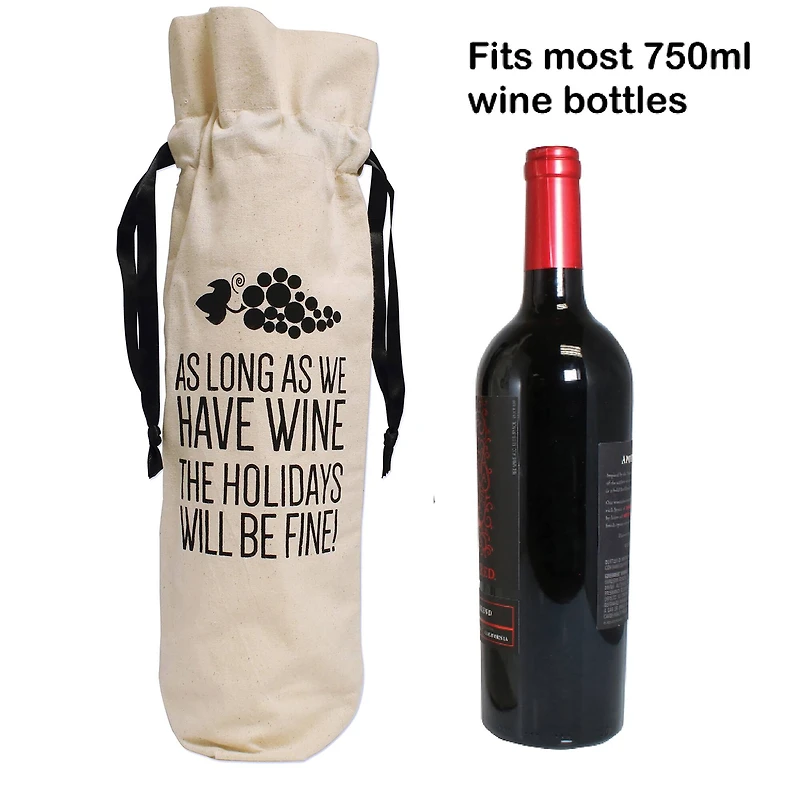 Personality Case™ Holidays Canvas Wine Bag