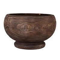 Hello Honey® Stained Round Paulownia Wood Planter