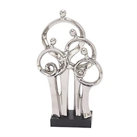 21" Silver Porcelain Family Sculpture