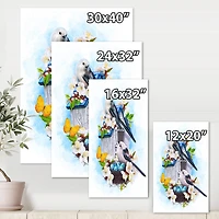 Designart - Two Tit Birds Sitting Near The Nest With Eggs II