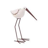 White Stoneware Coastal Birds Sculpture Set