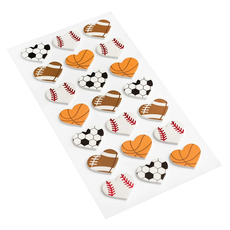 Heart Sports Ball Dimensional Stickers by Recollections™
