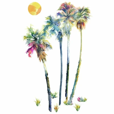 RoomMates Watercolor Palm Trees Peel & Stick Wall Decals