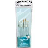 Gold Taklon Detail Value Pack Brush Sets, 7ct.