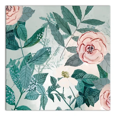 Green & Pink Botanical Canvas Wall Art