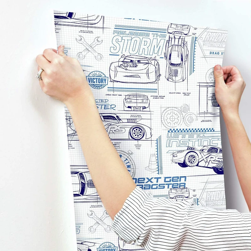 RoomMates Disney Pixar Cars Schematic Peel & Stick Wallpaper