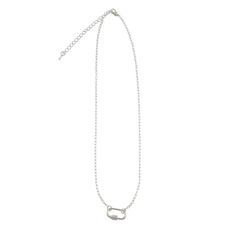 18" Rhodium Paperclip Necklace by Bead Landing™