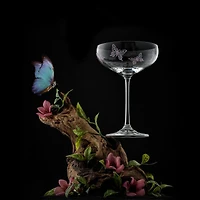 JoyJolt® 14oz. Meadow Butterfly Crystal Martini Glass Set, 2ct.