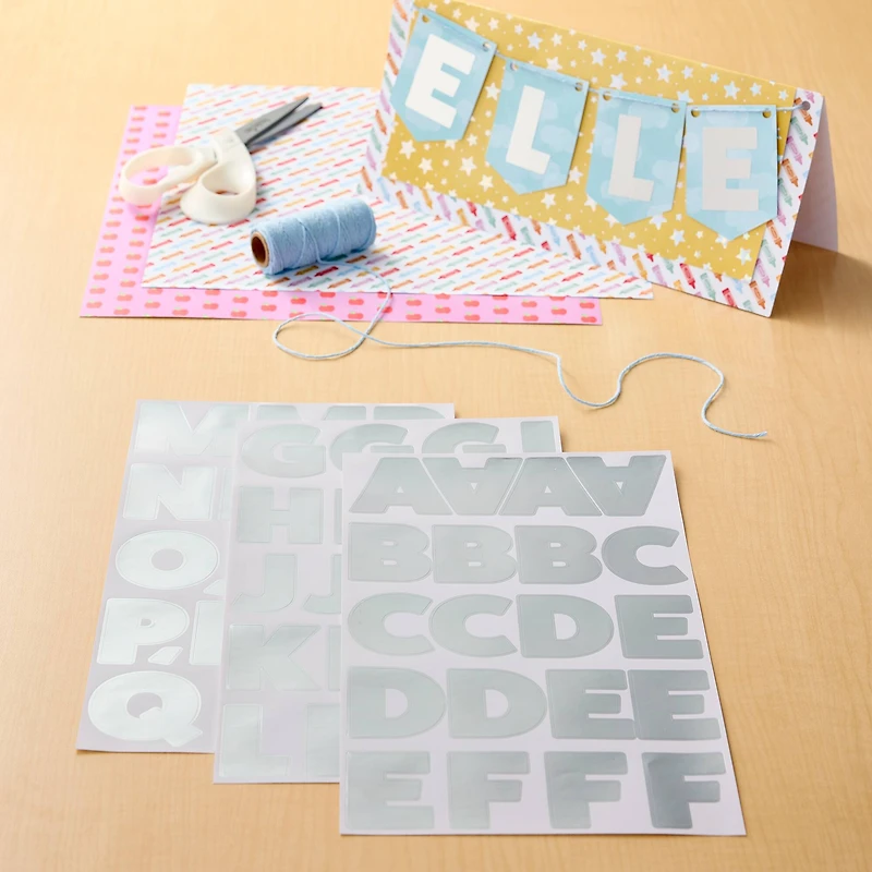 Silver Foil Bold Vinyl Alphabet Sticker Sheets by Recollections™