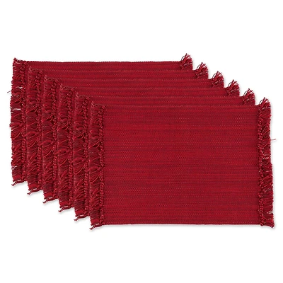 DII® Variegated Redwood Fringe Placemats, 6ct.