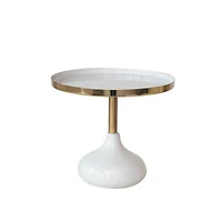 Hello Honey® 9.25" Cream Round Enameled Metal Pedestal