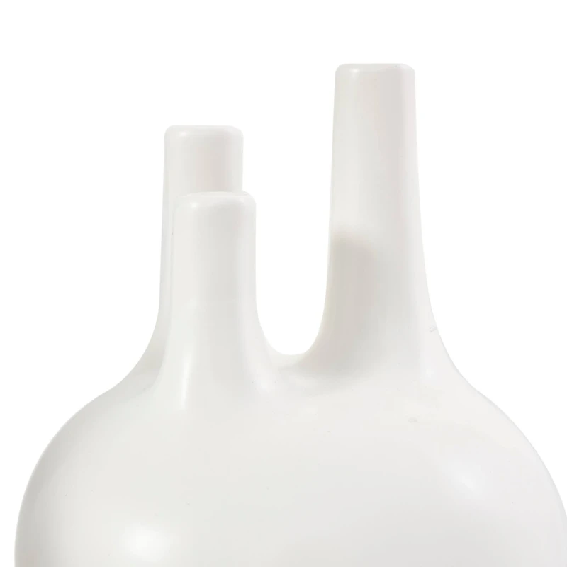 CosmoLiving by Cosmopolitan White Ceramic Round Bud Vase Set with Multiple Openings