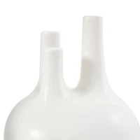 CosmoLiving by Cosmopolitan White Ceramic Round Bud Vase Set with Multiple Openings