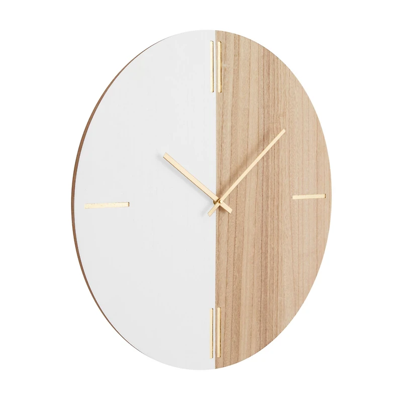 Brown MDF Contemporary Wall Clock, 24" x 24" x 2"