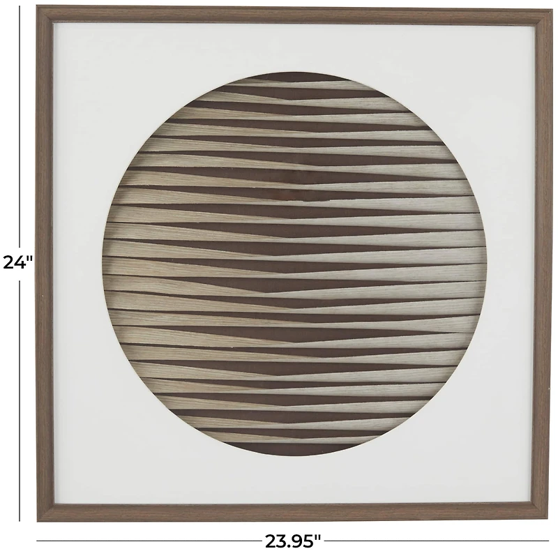 Brown Wood Contemporary Shadow Box, 24" x 2" x 24"