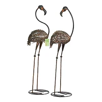 42" Wild Flamingo Garden Art Duo