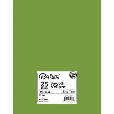 PA Paper™ Accents 8.5'' x 11'' 27lb. Smooth Vellum Paper, 25 Sheets
