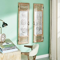 52" Brown Farmhouse Shutter Wall Décor Set