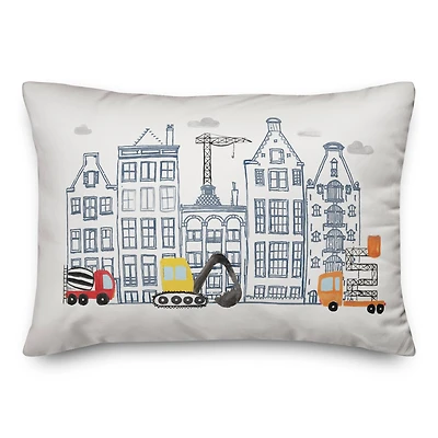 Juvie Doodle Buildings 14" x 20" Throw Pillow