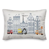 Juvie Doodle Buildings 14" x 20" Throw Pillow