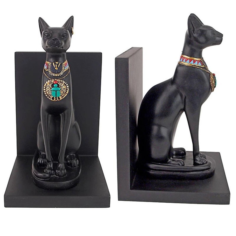 Design Toscano 8.5" Bastet Cat Goddess of Ancient Egypt Sculptural Bookends