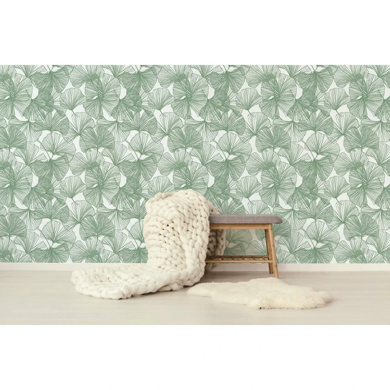 RoomMates Gingko Leaves Peel & Stick Wallpaper
